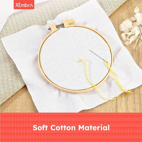 12 PCS Aida Cloth 14 Count White Cross Stitch Fabric for DIY Craft Embroidery, Handmade Needlework, Home Decoration (7.8 x 7.8 Inch) in Kuwait