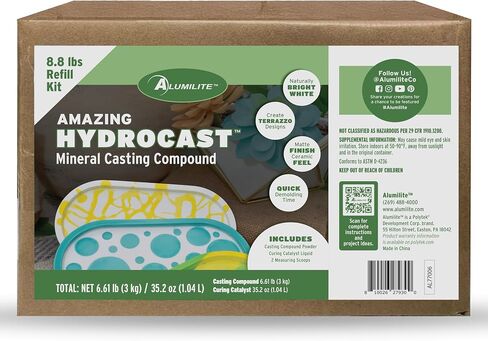 Alumilite HydroCast Refill Kit (8.8 lbs) Versatile Casting Kit for Beginners, Matte Ceramic Like Finish, Decorative Art, Home Decor, Coasters, Jewelry, and Planter Pots in Kuwait