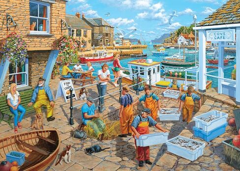 Ravensburger - Fisherman's Life - 1000 Piece Jigsaw Puzzle - Stunning, Vivid Colors - Inspired Fishing Pier Scene - Fish, Water, Boats - Puzzles for Adults in Saudi Arabia
