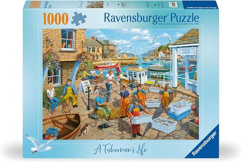 Ravensburger - Fisherman's Life - 1000 Piece Jigsaw Puzzle - Stunning, Vivid Colors - Inspired Fishing Pier Scene - Fish, Water, Boats - Puzzles for Adults in Saudi Arabia