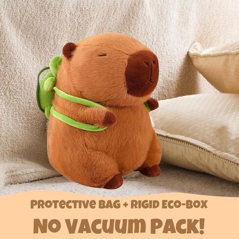 Capybara Plush مع حقيبة ظهر للسلحفاة ، Kawaii Capybara دمية محشوة هدايا عيد ميلاد الزخرفة ، لعبة جميلة أفخم لمحبي الفتيات الكرتون in Kuwait