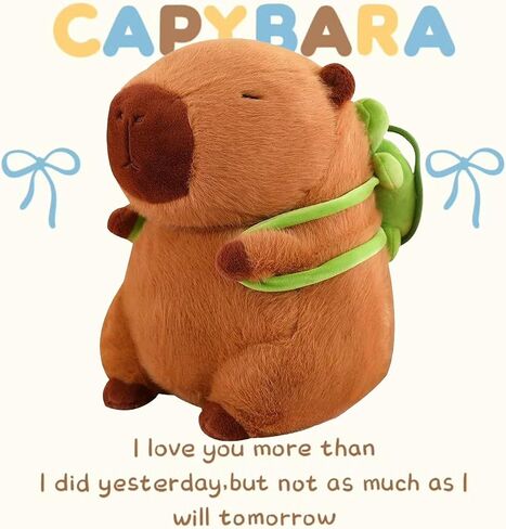 Capybara Plush مع حقيبة ظهر للسلحفاة ، Kawaii Capybara دمية محشوة هدايا عيد ميلاد الزخرفة ، لعبة جميلة أفخم لمحبي الفتيات الكرتون in Kuwait