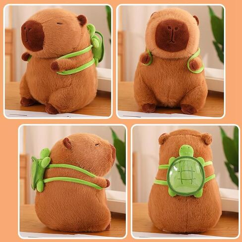 Capybara Plush مع حقيبة ظهر للسلحفاة ، Kawaii Capybara دمية محشوة هدايا عيد ميلاد الزخرفة ، لعبة جميلة أفخم لمحبي الفتيات الكرتون in Kuwait