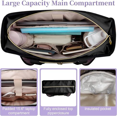 حقيبة ممرضة ، أكياس عمل مع مقصورة كمبيوتر محمول بحجم 15.6 بوصة ، حقيبة مدرس مع كوب كبير ، جيب معزول in Kuwait