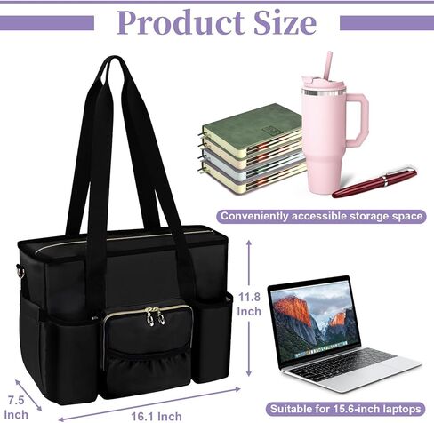 حقيبة ممرضة ، أكياس عمل مع مقصورة كمبيوتر محمول بحجم 15.6 بوصة ، حقيبة مدرس مع كوب كبير ، جيب معزول in Kuwait