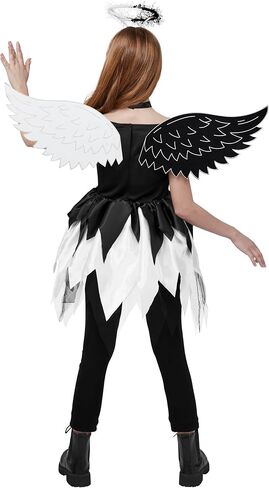 Spooktacular Creations Child Twisted Angel Costume, Girls Half Angel Half Devil Dress, Kids Outfit Set for Halloween Party in Saudi Arabia