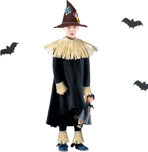 SATINIOR 6 Pieces Scarecrow Costume Include Scarecrow Hat Raffia Scarecrow Straw Kit Baby Costumes Toddler Girl Halloween Decorations Halloween Costumes Harvest Party Accessory, Classic Colors in Saudi Arabia