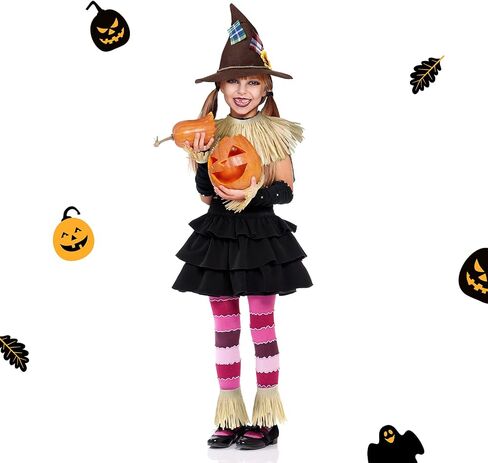 SATINIOR 6 Pieces Scarecrow Costume Include Scarecrow Hat Raffia Scarecrow Straw Kit Baby Costumes Toddler Girl Halloween Decorations Halloween Costumes Harvest Party Accessory, Classic Colors in Saudi Arabia