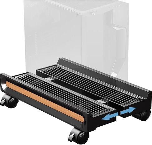 SeLani Adjustable Mobile CPU Stand 7.4"-12.2" Ventilated PC Cart for Floor Computer Tower Holder with 4 Locking Caster Wheels Compatible with Most Desktop Computers Mainframes in Saudi Arabia