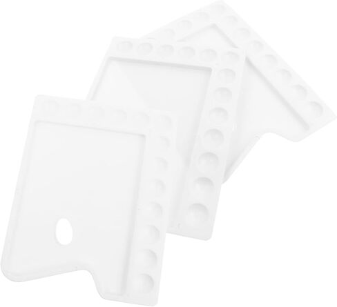 Uonlytech 3Pcs Plastic Paint Pallets with Design DIY Art Painting Board for Watercolor Mixing Durable Trays for Easy Paint Storage and Mixing for Artists and in Saudi Arabia