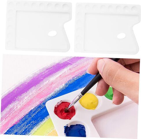 Uonlytech 3Pcs Plastic Paint Pallets with Design DIY Art Painting Board for Watercolor Mixing Durable Trays for Easy Paint Storage and Mixing for Artists and in Saudi Arabia