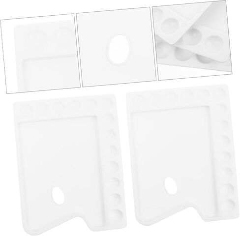 Uonlytech 3Pcs Plastic Paint Pallets with Design DIY Art Painting Board for Watercolor Mixing Durable Trays for Easy Paint Storage and Mixing for Artists and in Saudi Arabia
