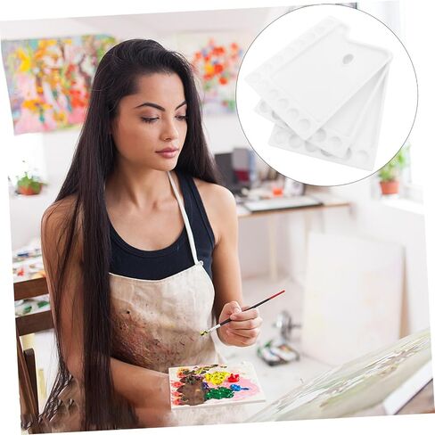 Uonlytech 3Pcs Plastic Paint Pallets with Design DIY Art Painting Board for Watercolor Mixing Durable Trays for Easy Paint Storage and Mixing for Artists and in Saudi Arabia