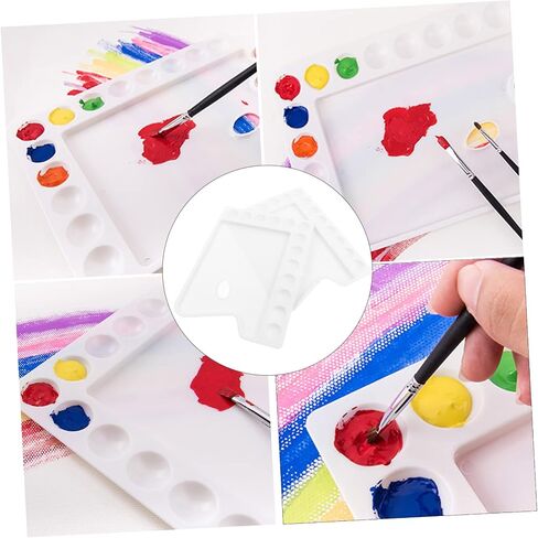 Uonlytech 3Pcs Plastic Paint Pallets with Design DIY Art Painting Board for Watercolor Mixing Durable Trays for Easy Paint Storage and Mixing for Artists and in Saudi Arabia