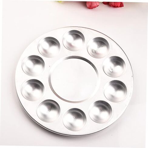 10-Hole Aluminum Painting Palette Set 4pcs Art Mixing Trays for Watercolor Paints for Artists and Hobbyists Lightweight and Portable for Outdoor Use in Saudi Arabia