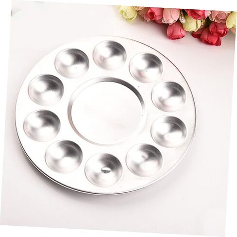 10-Hole Aluminum Painting Palette Set 4pcs Art Mixing Trays for Watercolor Paints for Artists and Hobbyists Lightweight and Portable for Outdoor Use in Saudi Arabia