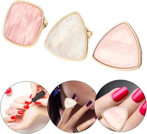 SAFIGLE 3pcs Shell Ring Nail Art Palette Professional Nail Polish Holder Display Tool DIY Manicure Home Beauty in Saudi Arabia