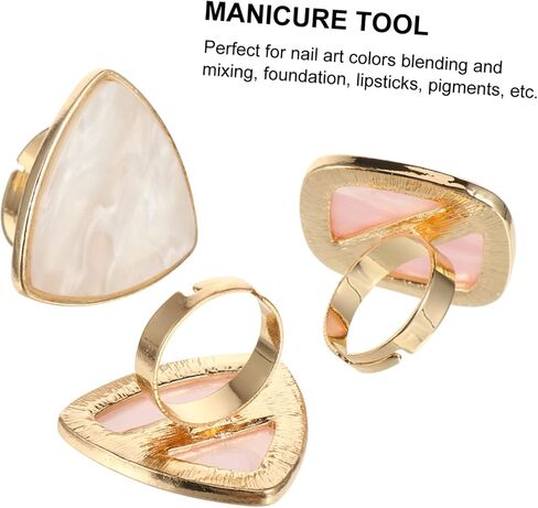 SAFIGLE 3pcs Shell Ring Nail Art Palette Professional Nail Polish Holder Display Tool DIY Manicure Home Beauty in Saudi Arabia