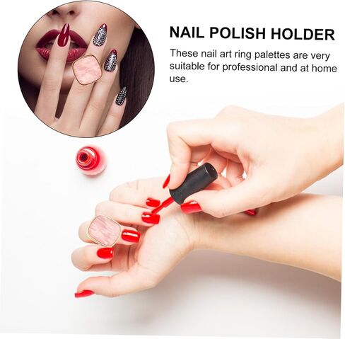 SAFIGLE 3pcs Shell Ring Nail Art Palette Professional Nail Polish Holder Display Tool DIY Manicure Home Beauty in Saudi Arabia