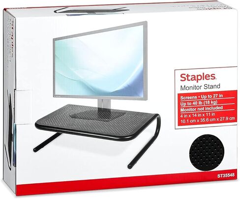 Staples 643687 Standard Steel Monitor Stand Black in Saudi Arabia