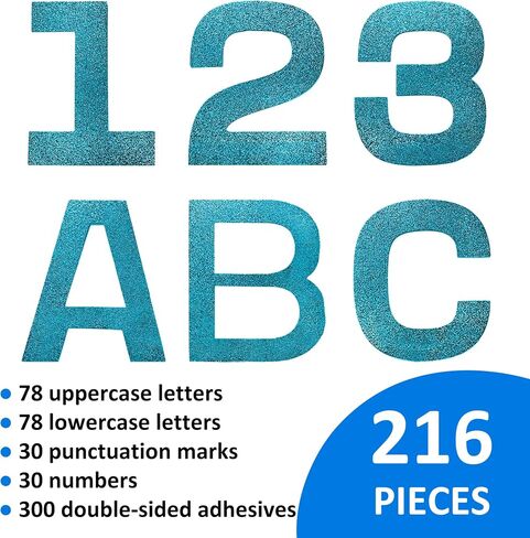 216piece 5 بوصة رسائل لوحة وعلامات الترقيم - أبجدية كبيرة ، أرقام ، رموز - بطاقة ما قبل القطع للفصول الدراسية ، المدرسة المنزلية ، ديكور المعلم in Kuwait