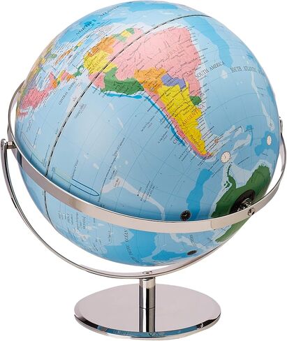 Advantus 12" World Globe with Blue Oceans, Raised Relief, Silver, Semi-Meridian in Saudi Arabia