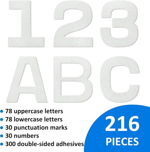 216piece 5 بوصة رسائل لوحة وعلامات الترقيم - أبجدية كبيرة ، أرقام ، رموز - بطاقة ما قبل القطع للفصول الدراسية ، المدرسة المنزلية ، ديكور المعلم in Kuwait