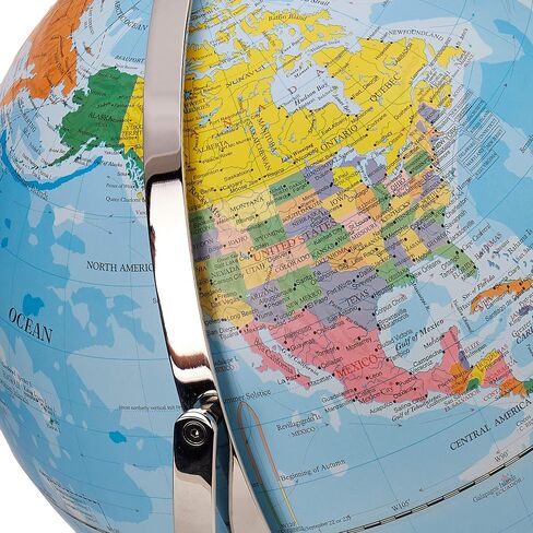 Advantus 12" World Globe with Blue Oceans, Raised Relief, Silver, Semi-Meridian in Saudi Arabia