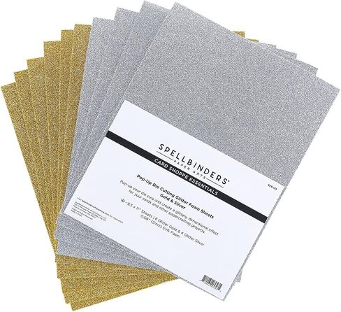 Spellbinders Papercrafts ، Inc Gold & Silver Spellbinders Slouts Glitter Sheets 8.5 "x11" 10/pkg in Saudi Arabia