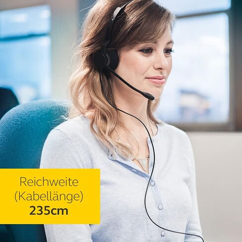Jabra Biz 2300 USB MS Mono On-Ear Stereo Phone Headset w/ 360 Degree Noise Cancelling Boom Mic Reinforced Kevlar Cable and HD Voice Wideband Audio w/PeakStop Decibel Protection in Saudi Arabia