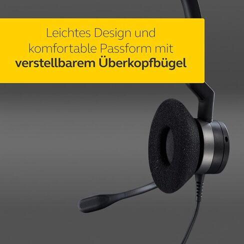 Jabra Biz 2300 USB MS Mono On-Ear Stereo Phone Headset w/ 360 Degree Noise Cancelling Boom Mic Reinforced Kevlar Cable and HD Voice Wideband Audio w/PeakStop Decibel Protection in Saudi Arabia