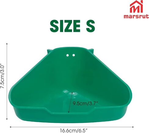 Small Corner Litter Box for Ferrets Rats Guinea Pigs Rabbits Other Animals Baby Chinchillas, Fanshaped Triangle Odorless Reinforced Sturdy Pan Bedding, Splash Proof Potty Trainer (Green, 6.5"x3.0") in Saudi Arabia