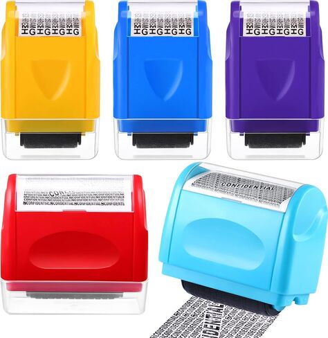 5 Pieces Privacy Stamp Roll ID Protection Identity Theft Protection Wide Roller Security Stamp for Mail, ID Blackout, Privacy Confidential (Mixed Colors,Small, Large) in Saudi Arabia
