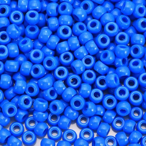 1100pcs حبات المهر الأسود 6 × 9 مم حبات بلاستيكية كبيرة الثقب الكبير لـ Kandi ، وضفائر الشعر ، وسلاسل المفاتيح ، وصنع المجوهرات in Kuwait