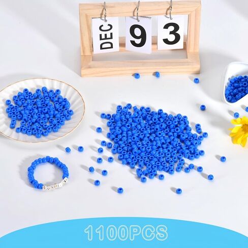 1100pcs حبات المهر الأسود 6 × 9 مم حبات بلاستيكية كبيرة الثقب الكبير لـ Kandi ، وضفائر الشعر ، وسلاسل المفاتيح ، وصنع المجوهرات in Kuwait