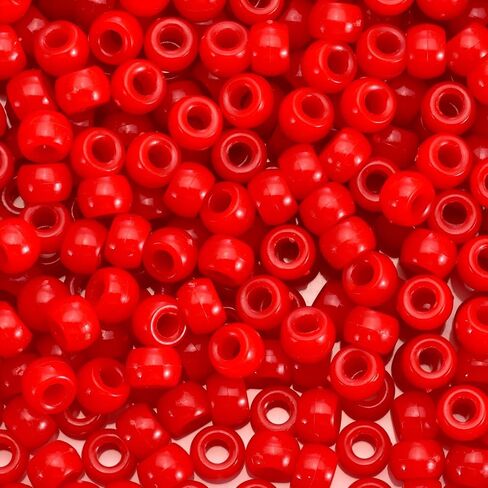 1100pcs حبات المهر الأسود 6 × 9 مم حبات بلاستيكية كبيرة الثقب الكبير لـ Kandi ، وضفائر الشعر ، وسلاسل المفاتيح ، وصنع المجوهرات in Kuwait