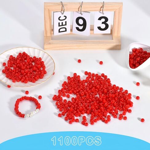 1100pcs حبات المهر الأسود 6 × 9 مم حبات بلاستيكية كبيرة الثقب الكبير لـ Kandi ، وضفائر الشعر ، وسلاسل المفاتيح ، وصنع المجوهرات in Kuwait