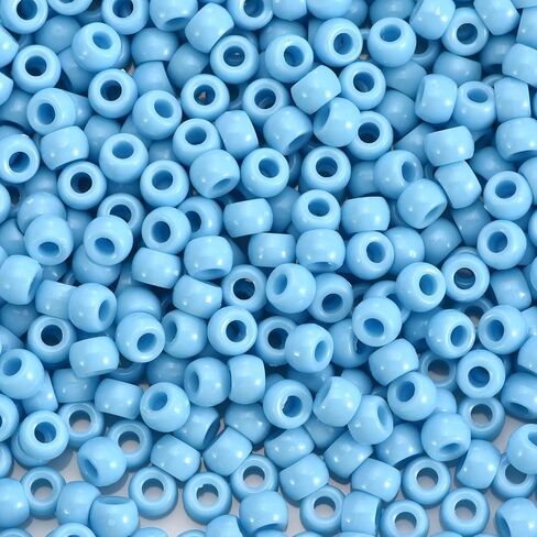 1100pcs حبات المهر الأسود 6 × 9 مم حبات بلاستيكية كبيرة الثقب الكبير لـ Kandi ، وضفائر الشعر ، وسلاسل المفاتيح ، وصنع المجوهرات in Kuwait