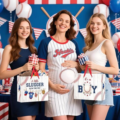 Baseball Baby Shower Birthday Gift Bag for Baby Boys A Little Slugger is On The Way Bag with Wrapping Paper Card Baseball Its A Boy Gift Bag for Sport Baby Shower Birthday Party Supplies in Saudi Arabia