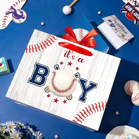 Baseball Baby Shower Birthday Gift Bag for Baby Boys A Little Slugger is On The Way Bag with Wrapping Paper Card Baseball Its A Boy Gift Bag for Sport Baby Shower Birthday Party Supplies in Saudi Arabia