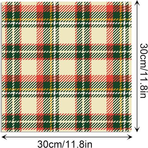 24 Sheets Christmas Pattern Paper Christmas Scrapbook Paper Red Green Collection Plaid Pattern Decorative Craft Papers, for Card Making Photo Album, 11.8 x 11.8 Inch in Saudi Arabia