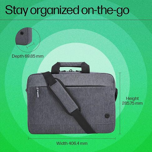 HP Prelude Topload Bag Bag - يناسب 15.6 "أجهزة الكمبيوتر المحمولة - نسيج متين مع طلاء مقاوم للماء ، مقصورة مبطنة وإغلاق أعلى زيب - مقابض مزدوجة ، حزام كروس ومرارة الأمتعة (1E7D7AA) in Saudi Arabia