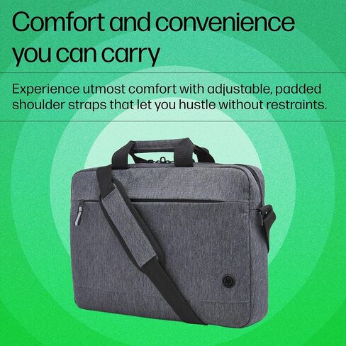 HP Prelude Topload Bag Bag - يناسب 15.6 "أجهزة الكمبيوتر المحمولة - نسيج متين مع طلاء مقاوم للماء ، مقصورة مبطنة وإغلاق أعلى زيب - مقابض مزدوجة ، حزام كروس ومرارة الأمتعة (1E7D7AA) in Saudi Arabia