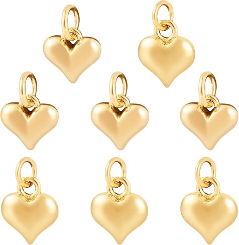 Pandahall 8pcs Hollow Heart Charms 18K الذهب المطلي بالنحاس المعلقات 2 أنماط سحر قلب عيد الحب لسباق قلادة DIY الحرف المجوهرات in Saudi Arabia