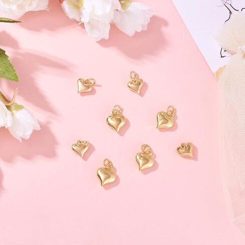 Pandahall 8pcs Hollow Heart Charms 18K الذهب المطلي بالنحاس المعلقات 2 أنماط سحر قلب عيد الحب لسباق قلادة DIY الحرف المجوهرات in Saudi Arabia