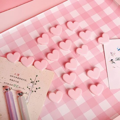 20 Pcs Cute Heart Binder Clips Mini Decorative Paper Clips Clamps Photo Hanging Clips Food Bag Clips in Saudi Arabia