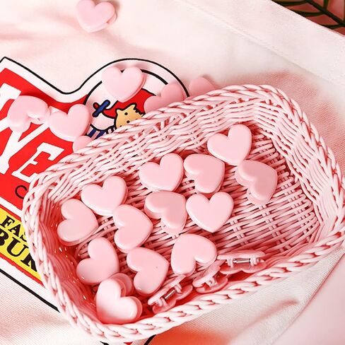 20 Pcs Cute Heart Binder Clips Mini Decorative Paper Clips Clamps Photo Hanging Clips Food Bag Clips in Saudi Arabia