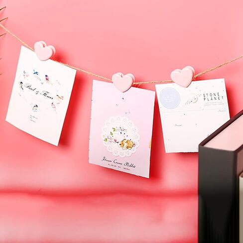 20 Pcs Cute Heart Binder Clips Mini Decorative Paper Clips Clamps Photo Hanging Clips Food Bag Clips in Saudi Arabia