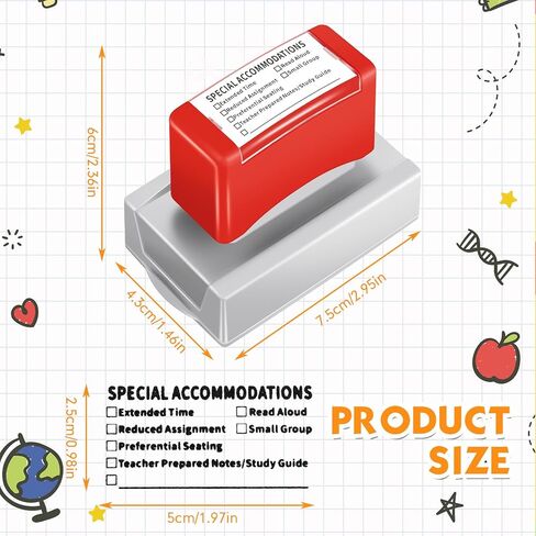2 Pcs Teacher Stamps for Classroom Special Accommodations Self Teacher Inking Grading Stamp for Classroom Back to School Homework Student Dormitory Gifts(Special,Learning) in Saudi Arabia