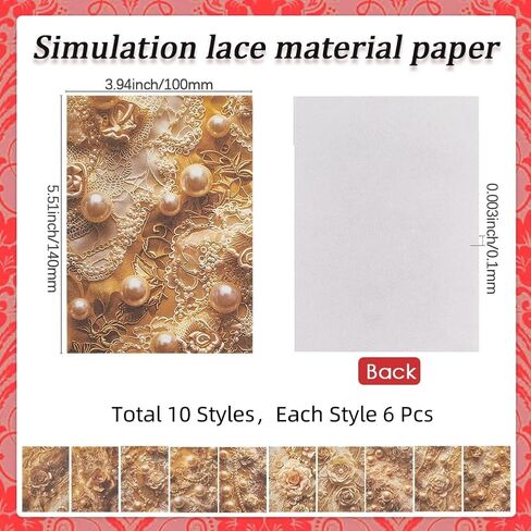 Gorgecraft 60pcs عتيقة زهرية القصاصات الورق لوحة 10x14cm لؤلؤة أحادية الجوانب نمط زهرة decoupage cardstock ورقة الخلفية لبطاقة اليومية صورة الألبوم الألبوم in Saudi Arabia